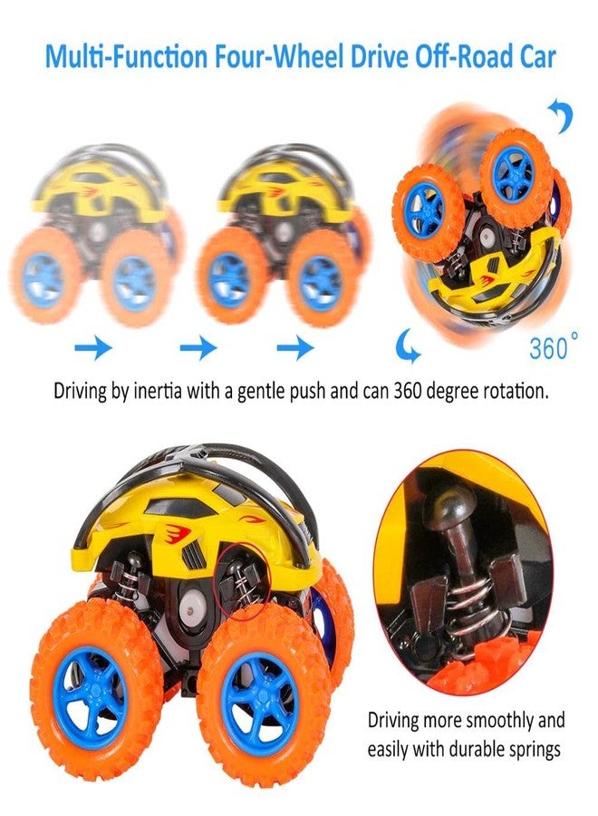 IndusBay® Inertia Friction 4X4 Wheel Monster Truck Offroad Zap Cars Push and Go Toy Trucks Friction Powered Cars 4WD 4 Wheel Drive Vehicles for Toddlers Children Boys Girls Kids Gift, Yellow - Image 4